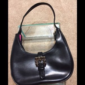 LIZ CLAIBORNE small black bag w/bling buckle
